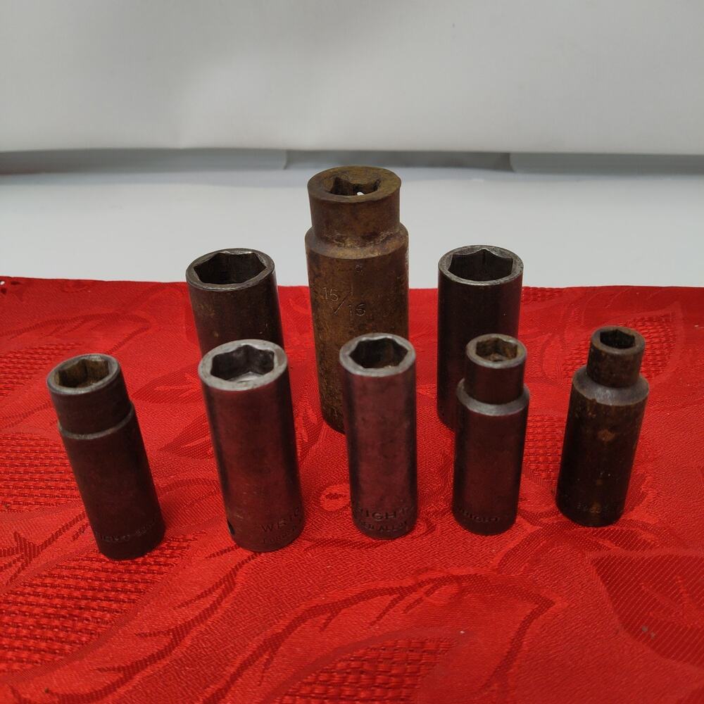 8X Wright Tools 3/8" Drive 6 Point Impact Socket Set 5/16" - 15/16" USA